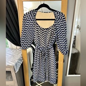 Fun and flirty chevron dress with tie front